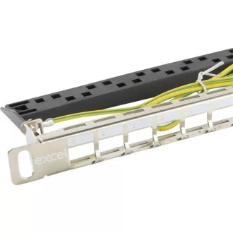 EXCEL Patch Panel Moduláris 24 portos 0.5U, ezüst