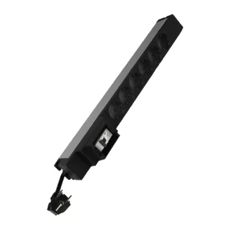   LEGRAND elosztósor 19'/1U túláram védelemmel KIM:6xSHK-biztonsági zsaluval TÁP: háztartási -2P+F 16A 3 méter