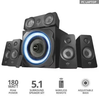   TRUST 5.1 térhatású hangszórórendszer 21738 (GXT 658 Tytan 5.1 Surround Speaker System)