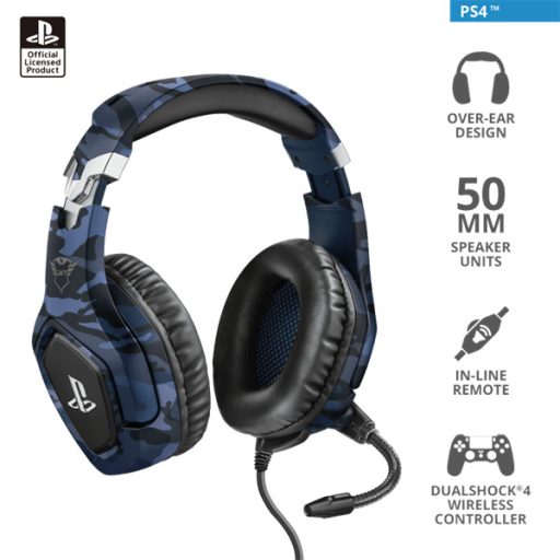 TRUST Gaming mikrofonos fejhallgató PS4™-hez 23532 (GXT 488 Forze-B PS4 Gaming Headset PlayStation® - blue)