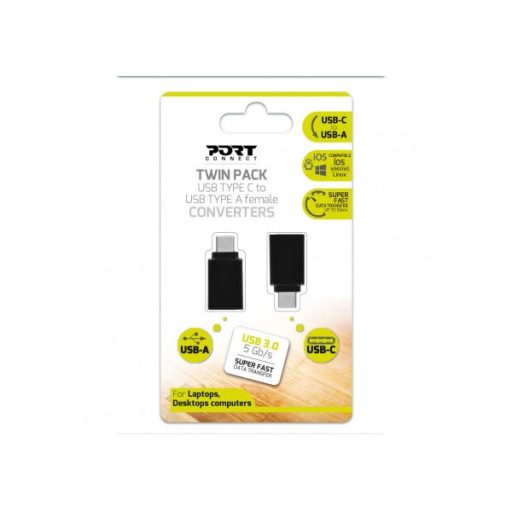 PORT DESIGNS-Port Connect Adapter 2 db USB-A - USB-C átalakító