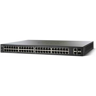   CISCO Switch 48x100Mbps + 2x1000Mbps SFP Kombó + 2x1000Mbps SFP, Fémházas, Rackes, Menedzselhető - SF350-48-K9-EU