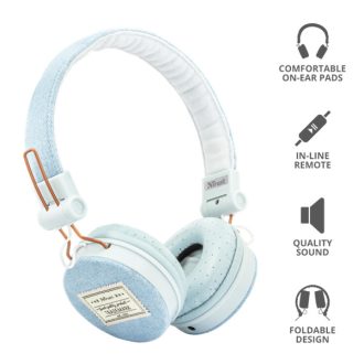 TRUST Fejhallgató 23610 (Fyber Headphones - light denim)