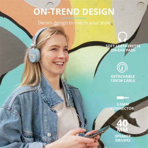 TRUST Fejhallgató 23610 (Fyber Headphones - light denim)