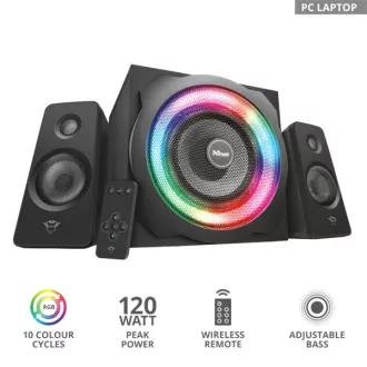   TRUST RGB-megvilágítású 2.1 hangszórókészlet 22944 (GXT 629 Tytan RGB Illuminated 2.1 Speaker Set)