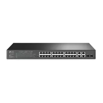   TP-LINK Switch 24x100Mbps (24xPOE) + 4x1000Mbps + 2xGigabit SFP, Menedzselhető, SL2428P
