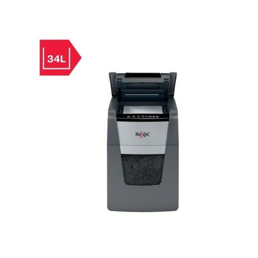 REXEL Iratmegsemmisítő, konfetti, 90 lap, "Optimum AutoFeed+ 90X"