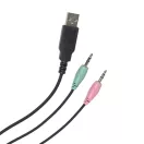 MARWUS GH602 vezetékes gaming headset LED világítással (2 × 3.5mm audio jack + USB táp, ergonomikus)
