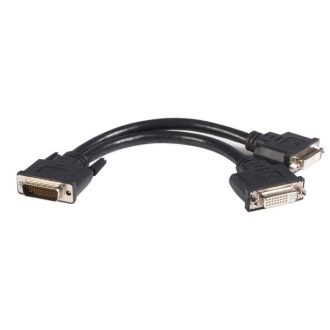   AXAGON 8in LFH 59 Male to Dual Female DVI I DMS 59 Cable (Connect two DVI monitors to your DMS / LFH )