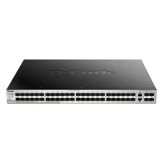   D-LINK Switch 48x1000Mbps (48xPOE) + 2xGigabit + 4xGigabit SFP+ Menedzselhető Rackes, DGS-3130-54S/E
