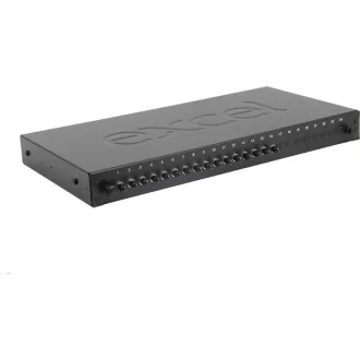   EXCEL Optikai Patch Panel 1U MM ST 24 port, 16 ST toldóval töltve