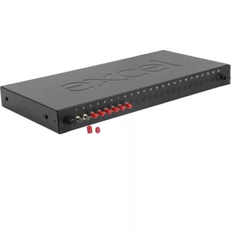   EXCEL Optikai Patch Panel SM/ST 1U 24 port, 8 ST toldóval töltve