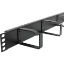 EXCEL Gyűrűspanel 1U fekete kábelrendező 4 fém gyűrűvel