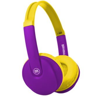   MAXELL Fejhallgató, HP-BT350 BT, gyerekeknek, headset, integrált mikrofon, Bluetooth & 3.5mm Jack, sárga-lila