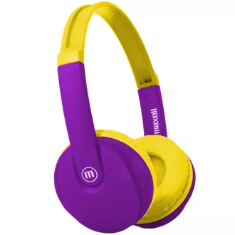   MAXELL Fejhallgató, HP-BT350 BT, gyerekeknek, headset, integrált mikrofon, Bluetooth & 3.5mm Jack, sárga-lila