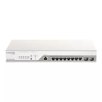   D-LINK Switch 8x1000Mbps(8xPOE)  + 2xGigabit SFP Fémházas, Menedzselhető (130W POE) + 1 év Nuclias, DBS-2000-10MP/E
