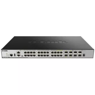   D-LINK Switch 20x1000Mbps + 4xGigabit SFP+ + 4xGigabit SFP kombó Menedzselhető, Rackes, DGS-3630-28TC/SI/E