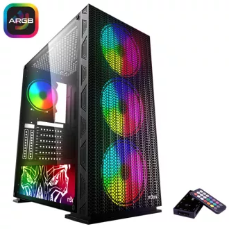  NJOY Ház Midi ATX KONA Tápegység nélkül, Sync Fan Controller + Remote, USB2.0+3.0 Fekete