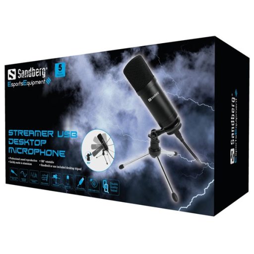 SANDBERG Mikrofon, Streamer USB Desk Microphone