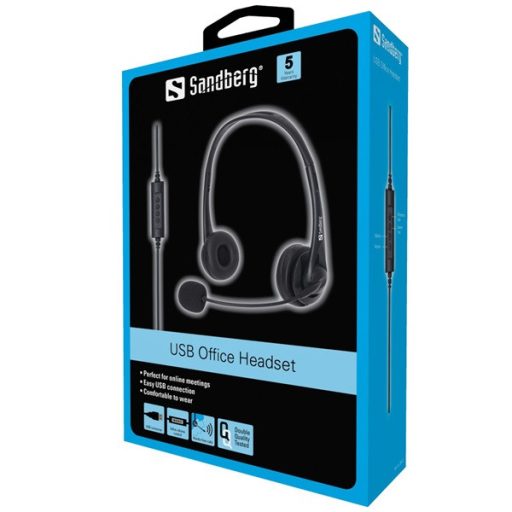 SANDBERG Headset mikrofonnal, USB Office Headset