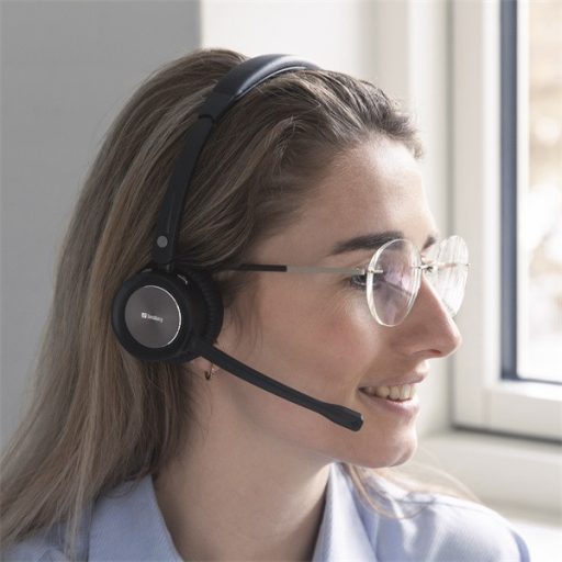 SANDBERG Fejhallgató mikrofonnal, Bluetooth Office Headset Pro+