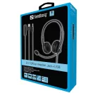 SANDBERG Fejhallgató mikrofonnal, 2in1 Office Headset Jack+USB