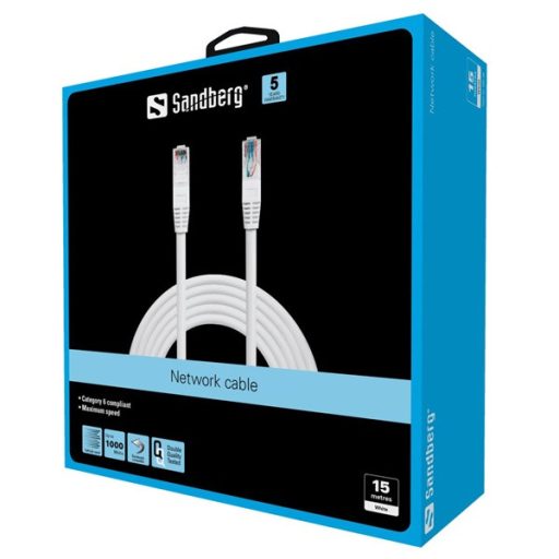 SANDBERG Hálózati vezeték, Network Cable UTP Cat6, 15 m
