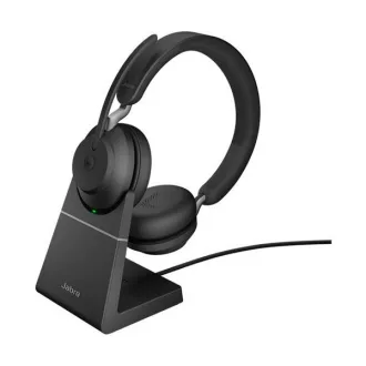   JABRA Fejhallgató - Evolve2 65 UC Duo Stereo Bluetooth Vezeték Nélküli, Mikrofon + Töltő állomás