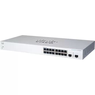   CISCO Switch 16x1000Mbps (POE) + 2x1000Mbps SFP, Menedzselhető, Fémházas, Rackes - CBS220-16P-2G-EU