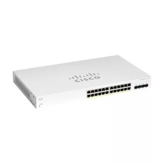  CISCO Switch 24x1000Mbps (POE) + 4x1000Mbps SFP, Menedzselhető, Fémházas, Rackes - CBS220-24FP-4G-EU