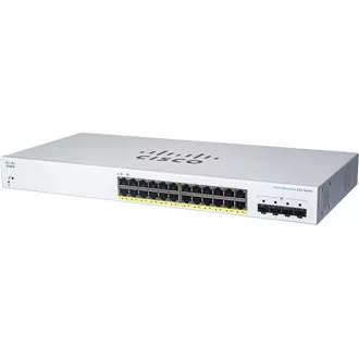   CISCO Switch 24x1000Mbps + 4x10000Mbps SFP+, Menedzselhető, Fémházas, Rackes - CBS220-24T-4X-EU