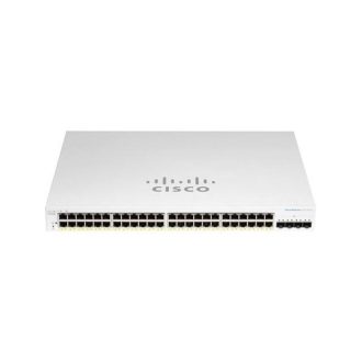   CISCO Switch 48x1000Mbps + 4x10000Mbps SFP+, Menedzselhető, Fémházas, Rackes - CBS220-48T-4X-EU