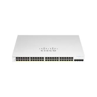   CISCO Switch 48x1000Mbps + 4x10000Mbps SFP+, Menedzselhető, Fémházas, Rackes - CBS220-48T-4X-EU