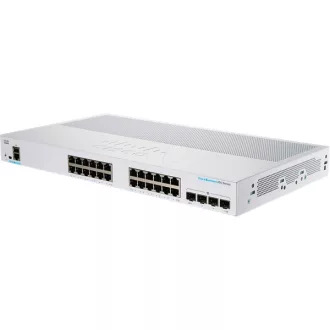   CISCO Switch 24x1000Mbps (POE+) + 4x1000Mbps SFP, Menedzselhető, Fémházas, Rackes - CBS250-24PP-4G-EU