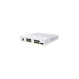   CISCO Switch 16x1000Mbps (POE+) + 2x1000Mbps SFP, Menedzselhető, Fémházas, Rackes - CBS250-16P-2G-EU