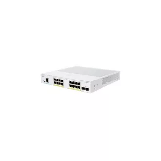   CISCO Switch 16x1000Mbps (POE+) + 2x1000Mbps SFP, Menedzselhető, Fémházas, Rackes - CBS250-16P-2G-EU