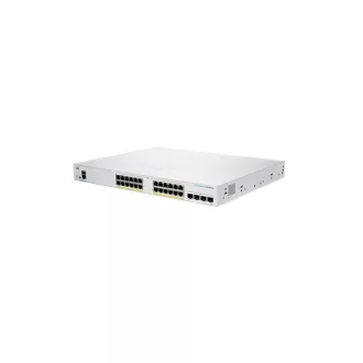  CISCO Switch 24x1000Mbps (POE+) + 4x1000Mbps SFP, Fémházas Rackes, Menedzselhető - CBS250-24FP-4G-EU