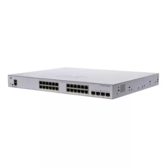   CISCO Switch 24x1000Mbps + 4x1000Mbps SFP, Fémházas Rackes, Menedzselhető - CBS250-24T-4G-EU