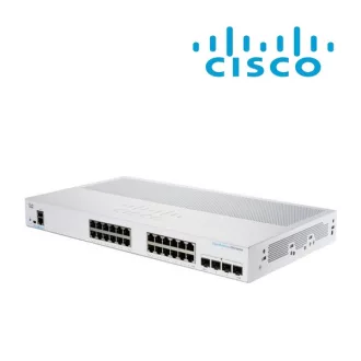   CISCO Switch 24x1000Mbps + 4x10000Mbps SFP+, Fémházas Rackes, Menedzselhető - CBS250-24T-4X-EU