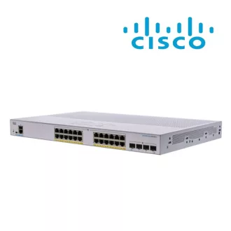   CISCO Switch 24x1000Mbps (POE+) + 4x10000Mbps SFP+, Fémházas, Rackes, Menedzselhető - CBS350-24FP-4X-EU