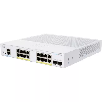   CISCO Switch 16x1000Mbps (POE+) + 2x1000Mbps SFP, Fémházas, Rackes, Menedzselhető - CBS350-16P-E-2G-EU