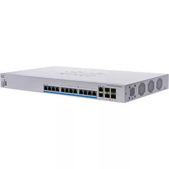   CISCO Switch 12x5000Mbps (8xPOE+) + 4x10000Mbps SFP+, Fémházas, Rackes, Menedzselhető - CBS350-12NP-4X-EU