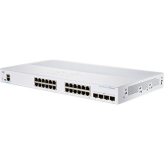   CISCO Switch 24x10000Mbps + 4x10000Mbps SFP+ Kombó, Rackes, Fémházas, Menedzselhető - CBS350-24XT-EU