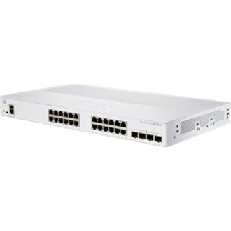   CISCO Switch 24x10000Mbps + 4x10000Mbps SFP+ Kombó, Rackes, Fémházas, Menedzselhető - CBS350-24XT-EU