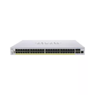   CISCO Switch 40x1000Mbps (POE+) + 8x5000Mbps (POE+) + 4x10Gbps SFP+, Rackes, Menedzselhető - CBS350-48NGP-4X-EU
