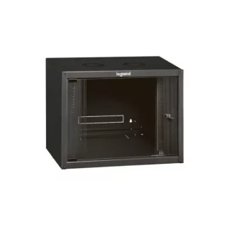   LEGRAND fali rack szekrény 19' 9U MAG: 494 SZÉL: 600 MÉLY: 450 antracit egyrészes üvegajtós készre szerelt MAX: 27 kg L