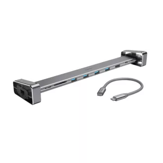   HAMA 200103, USB TYPE-C 9 IN 1 DOKKOLÓ ADAPTER (4x USB3.1, HDMI, LAN, USB-C, PD, SD)