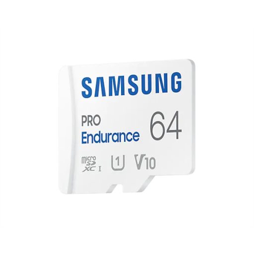 SAMSUNG Memóriakártya, PRO Endurance microSD kártya 64GB, CLASS 10, UHS-I (SDR104), + SD Adapter, R100/W30