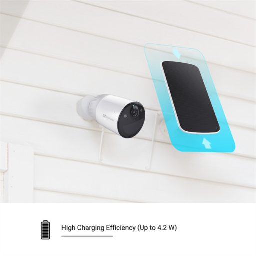 EZVIZ Solar Panel D, 6V, 1030mA, 4,2W, IP65, 60°-ig, 90% páratartalomig, monokristályos szilíciumcella, 4m kábel