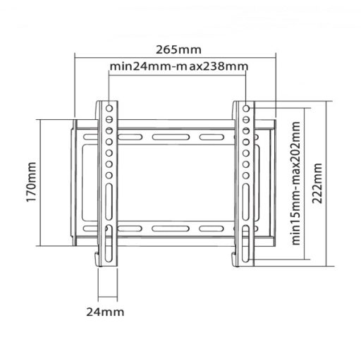 SBOX PLB-2222F fali konzol fix, 200x200, 23"-42", max 35 kg